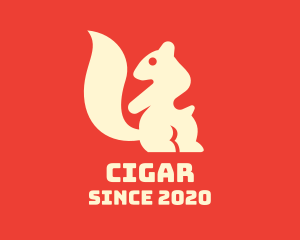 Beige Squirrel Silhouette logo design