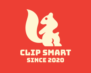 Beige Squirrel Silhouette logo design