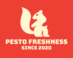 Beige Squirrel Silhouette logo design