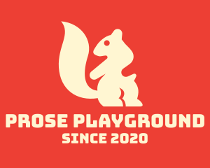 Beige Squirrel Silhouette logo design