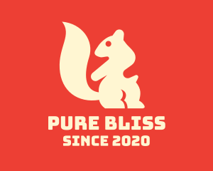 Beige Squirrel Silhouette logo