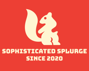 Beige Squirrel Silhouette logo design