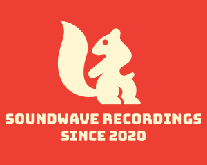 Beige Squirrel Silhouette logo design