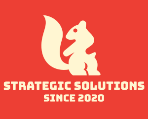 Beige Squirrel Silhouette logo design