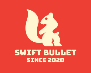 Beige Squirrel Silhouette logo design