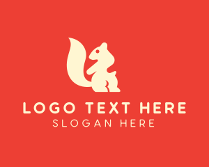 Beige Squirrel Silhouette logo