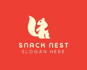 Beige Squirrel Silhouette logo design