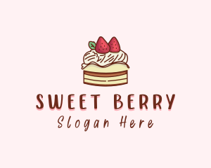 Sweet Strawberry Cake  logo design