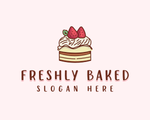 Sweet Strawberry Cake  logo design