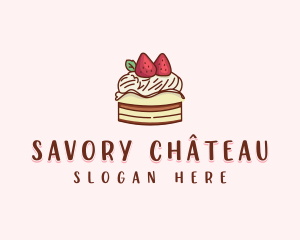 Sweet Strawberry Cake  logo design