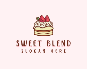 Sweet Strawberry Cake  logo design