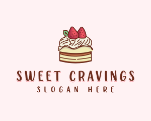 Sweet Strawberry Cake  logo design