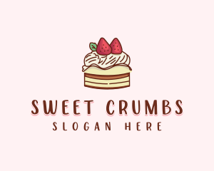 Sweet Strawberry Cake  logo design