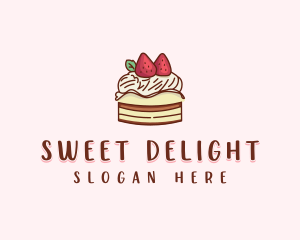 Sweet Strawberry Cake  logo design