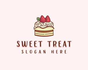 Sweet Strawberry Cake  logo design