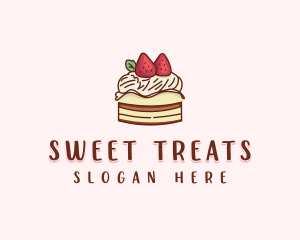 Sweet Strawberry Cake  logo design