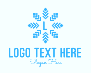 Ice Cold Snowflake Letter Logo