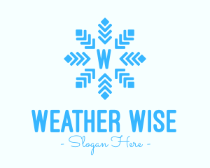 Ice Cold Snowflake Letter logo design