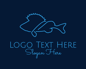 Saltwater Fish Monoline logo