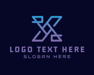 Modern Cyber Tech Letter X logo design