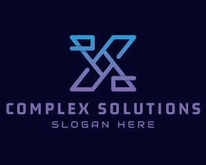 Modern Cyber Tech Letter X logo design