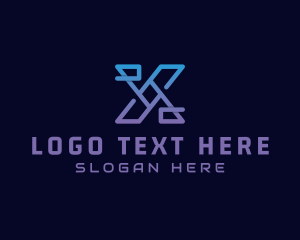 Modern Cyber Tech Letter X logo