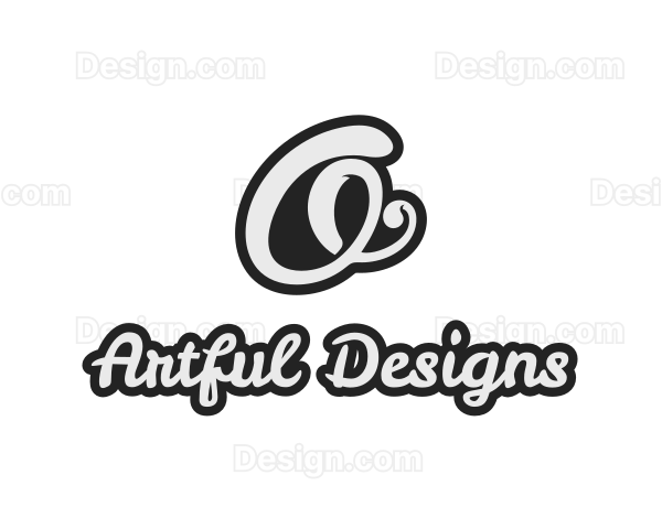 Cursive Stylish Script Letter O Logo