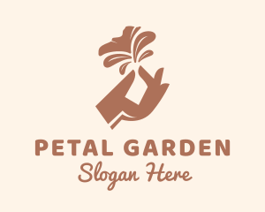 Brown Flower Hand logo design