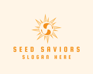 Solar Sun Letter S logo design