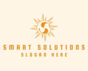 Solar Sun Letter S logo design