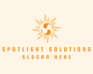 Solar Sun Letter S logo design