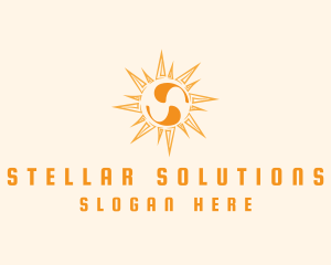 Solar Sun Letter S logo design