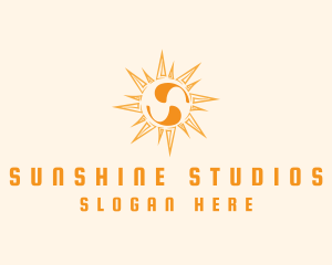 Solar Sun Letter S logo design