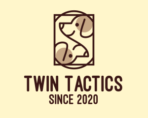 Brown Twin Dog  logo design