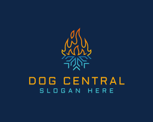 Thermal Fire Snowflake logo design