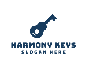 Acoustic Guitar Key logo design