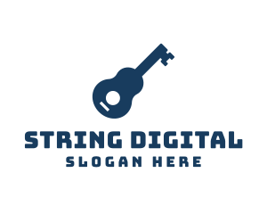 Acoustic Guitar Key logo design