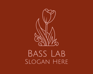 Minimal Rosebud Flower logo design