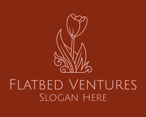 Minimal Rosebud Flower logo design