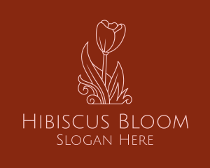 Minimal Rosebud Flower logo design