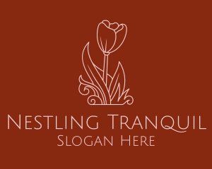 Minimal Rosebud Flower logo design