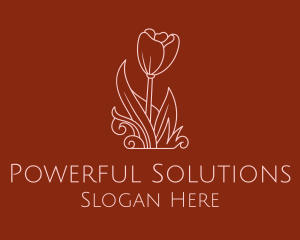 Minimal Rosebud Flower logo design