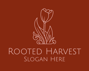 Minimal Rosebud Flower logo design