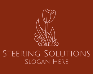 Minimal Rosebud Flower logo design