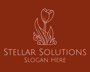 Minimal Rosebud Flower logo design