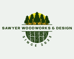 Woodwork Carpentry Forest logo design