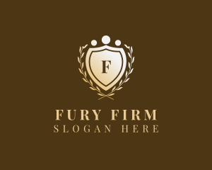 Golden Shield Wreath Law Firm logo design