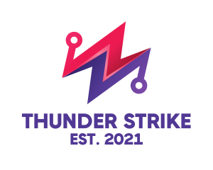 Gradient Thunder Circuit logo design