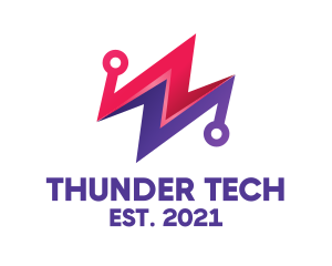 Gradient Thunder Circuit logo design