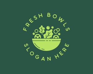 Vegetarian Salad Bowl logo design